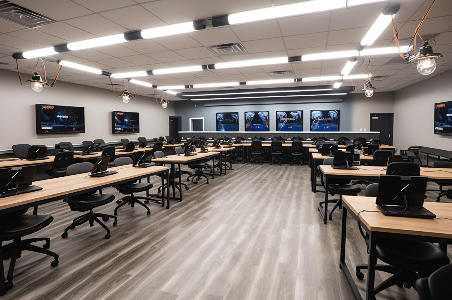 Smart classroom with wireless video conferencing and active LED solutions