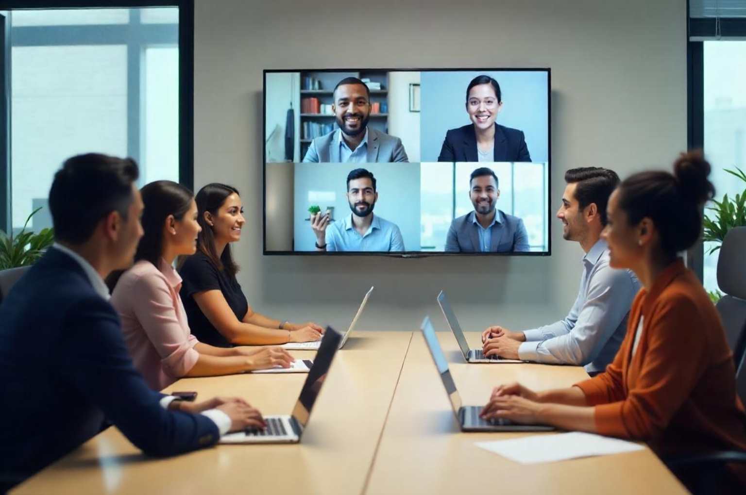 Active LED display for video conferencing setup