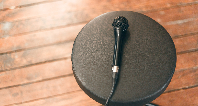 : Image of the BR-MU360 USB Microphone with its sleek, round 360-degree grille and touch buttons